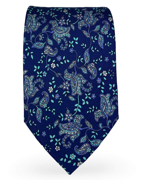 CANTINI Barletta Paisley Tie - Aqua