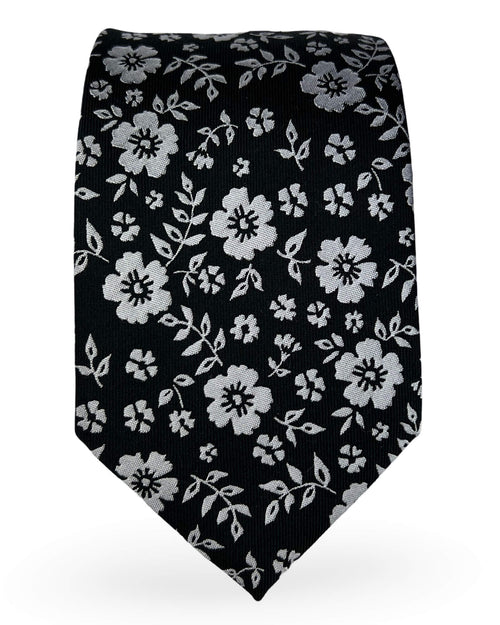 CANTINI Corato Floral Tie - Black