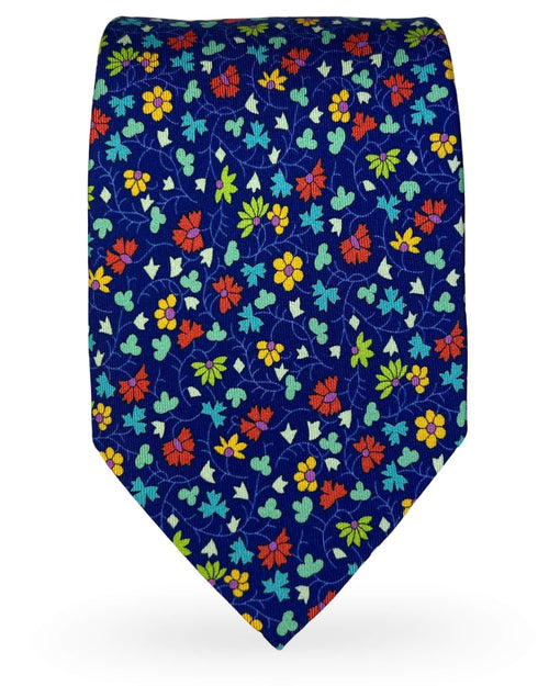 CANTINI Brescia Floral Tie - Navy