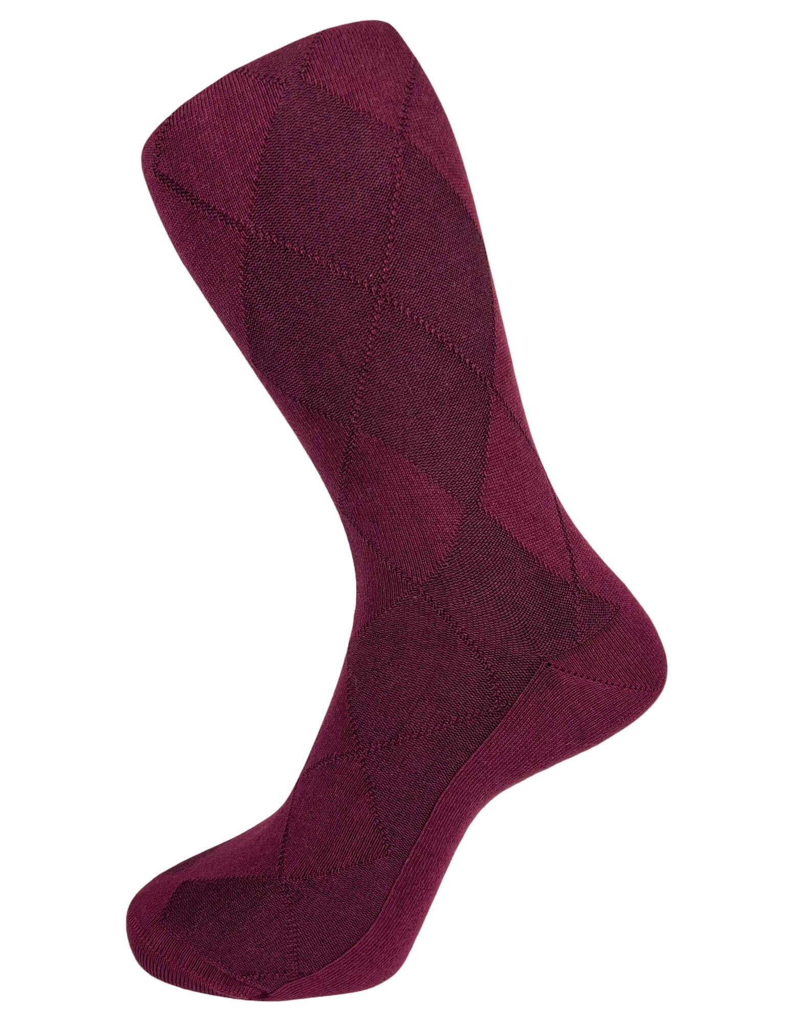DÉCLIC Plain Diamond Socks - Burgundy
