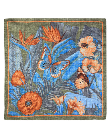 DÉCLIC Hartha Floral Hanky - Blue