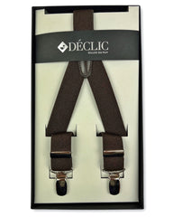 Plain 2.5cm Clip Braces - Brown