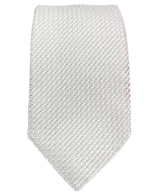 DÉCLIC Grenadine Weave Tie - White