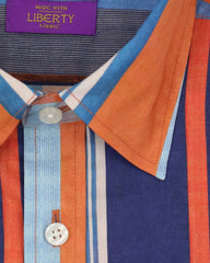 DÉCLIC Liberty Brundle Stripe Print Shirt - Orange