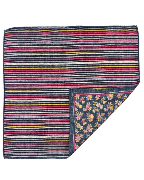 DÉCLIC Venosa Floral Reversible Hanky - Navy