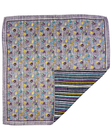 DÉCLIC Venosa Floral Reversible Hanky - Navy