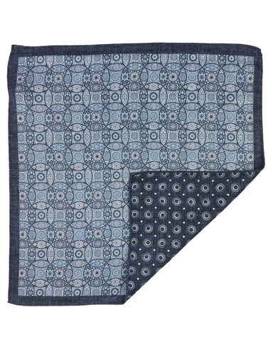 DÉCLIC Vasto Paisley Reversible Hanky - Baby Blue