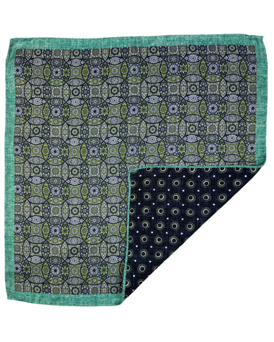 DÉCLIC Vasto Paisley Reversible Hanky - Baby Blue