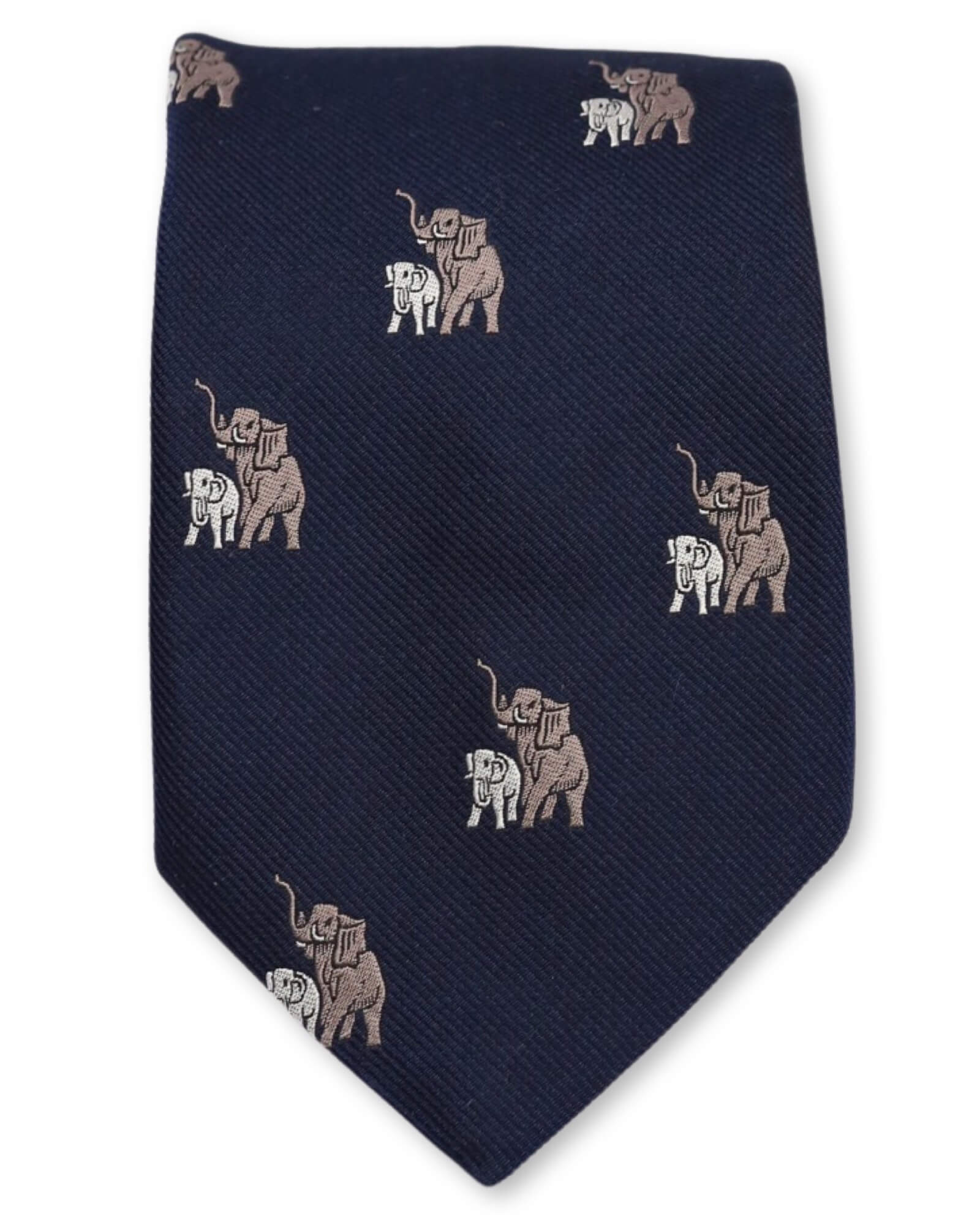 DÉCLIC Elephant Trumpeting Theme Tie - Navy