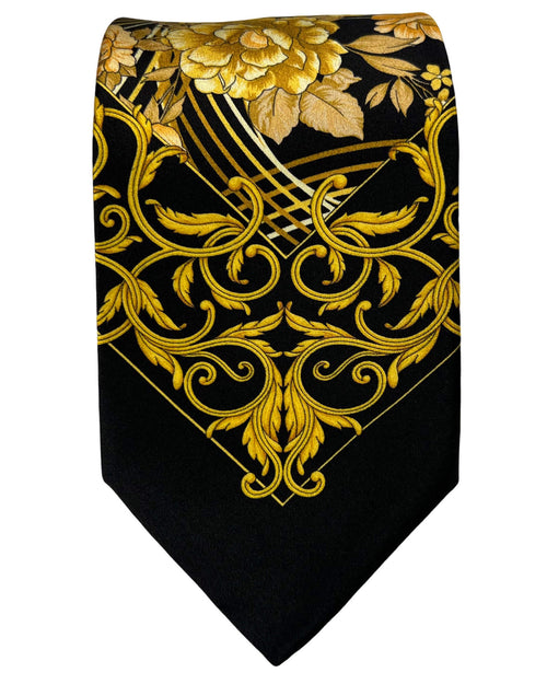 Silvio Fiorello Monreale Floral Tie - Black