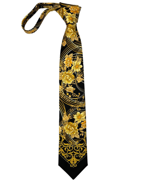 Silvio Fiorello Monreale Floral Tie - Black