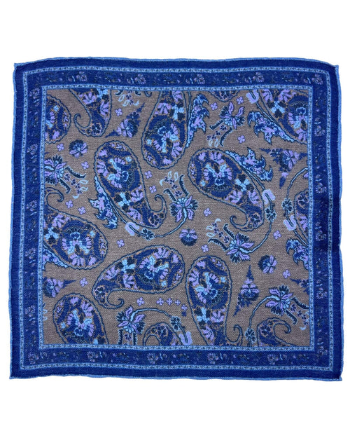 Silvio Fiorello Furnari Pailsey Pocket Square - Blue