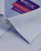 DÉCLIC Stewart Textured Double Cuff Shirt - Blue