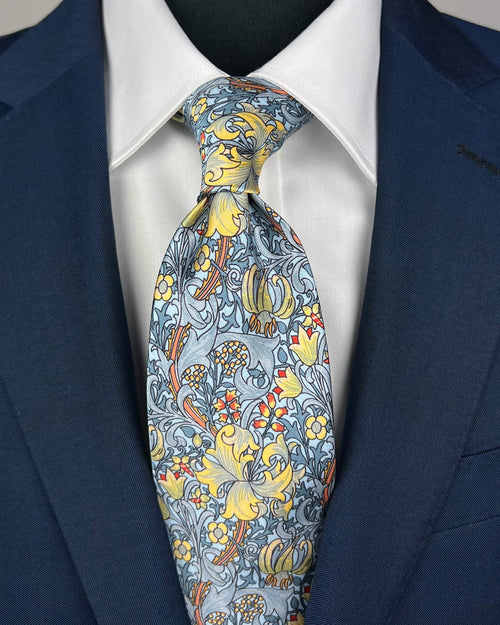 Silvio Fiorello Ragusa Floral Tie - Grey