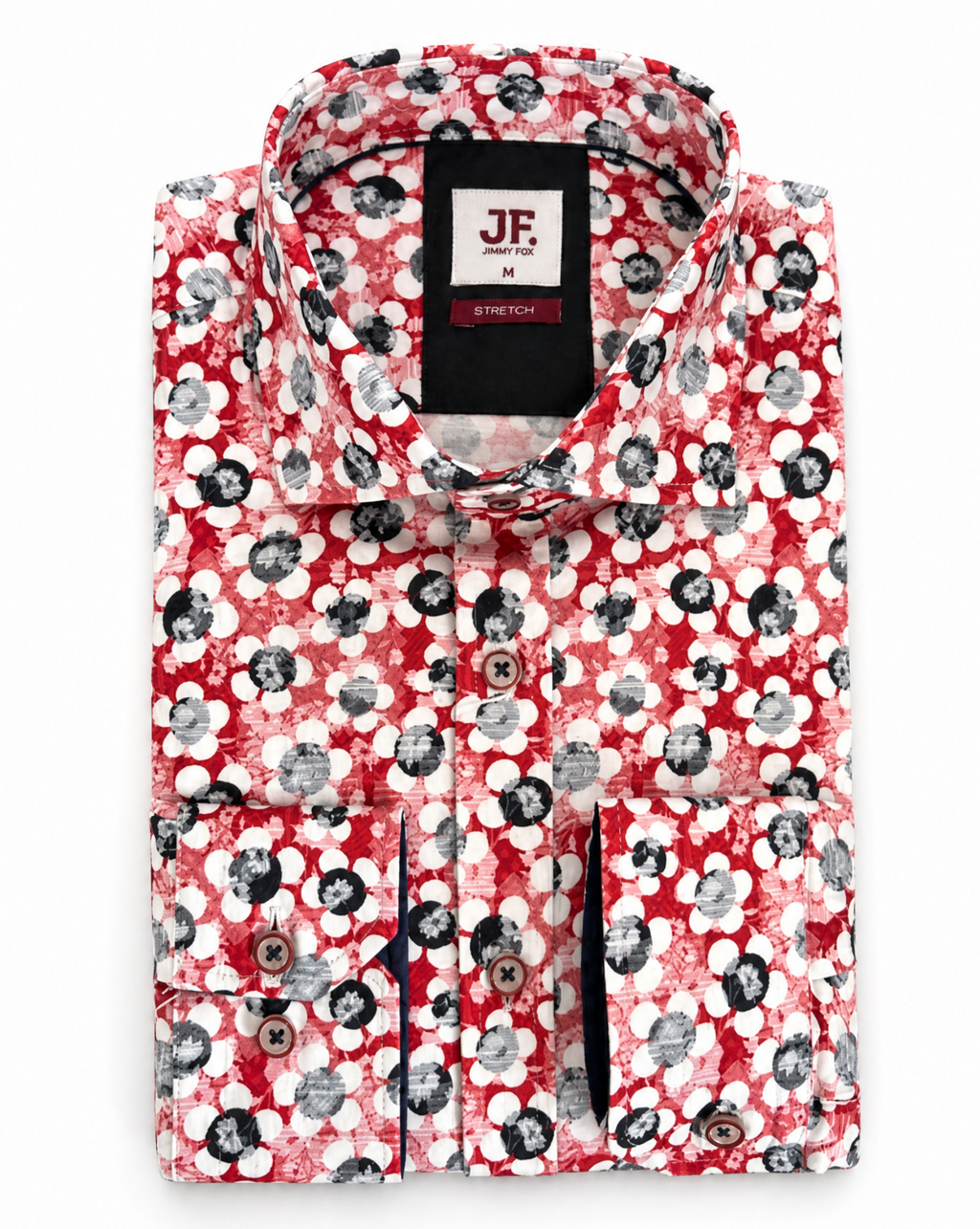 DÉCLIC JF Crimson Bloom Stretch Shirt - Red