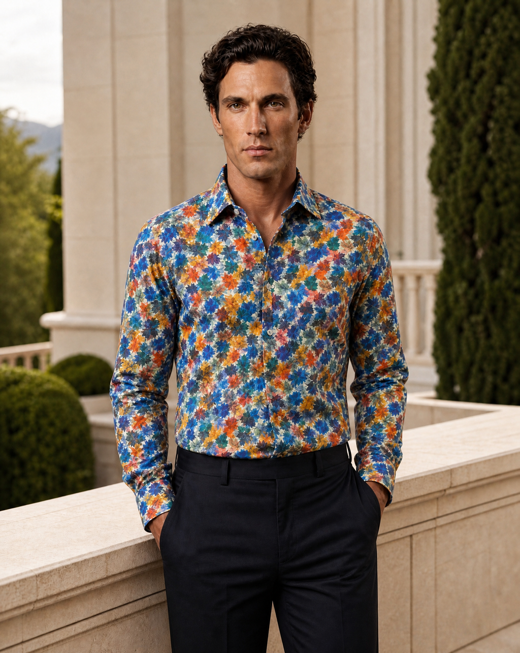 DÉCLIC JF Maple Mosaic Stretch Shirt - Orange