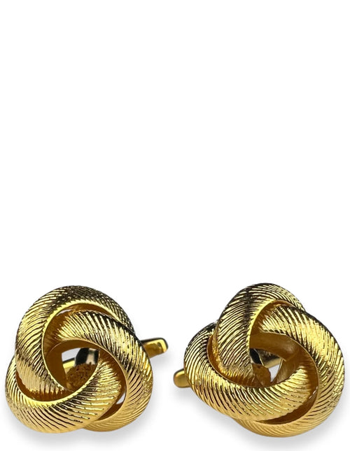 DÉCLIC Ribbed Knot Cufflink - Gold