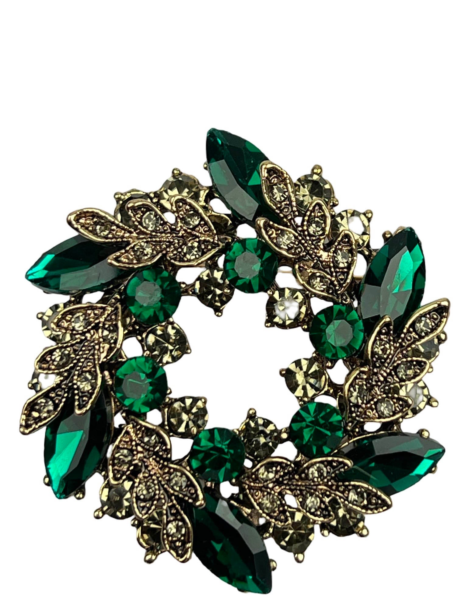 DÉCLIC Layered Wreath Pin - Green