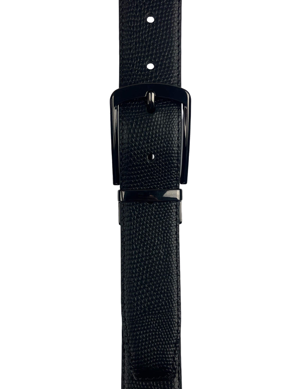 DÉCLIC Reversible Lizard Style Leather Belt - Black/Brown