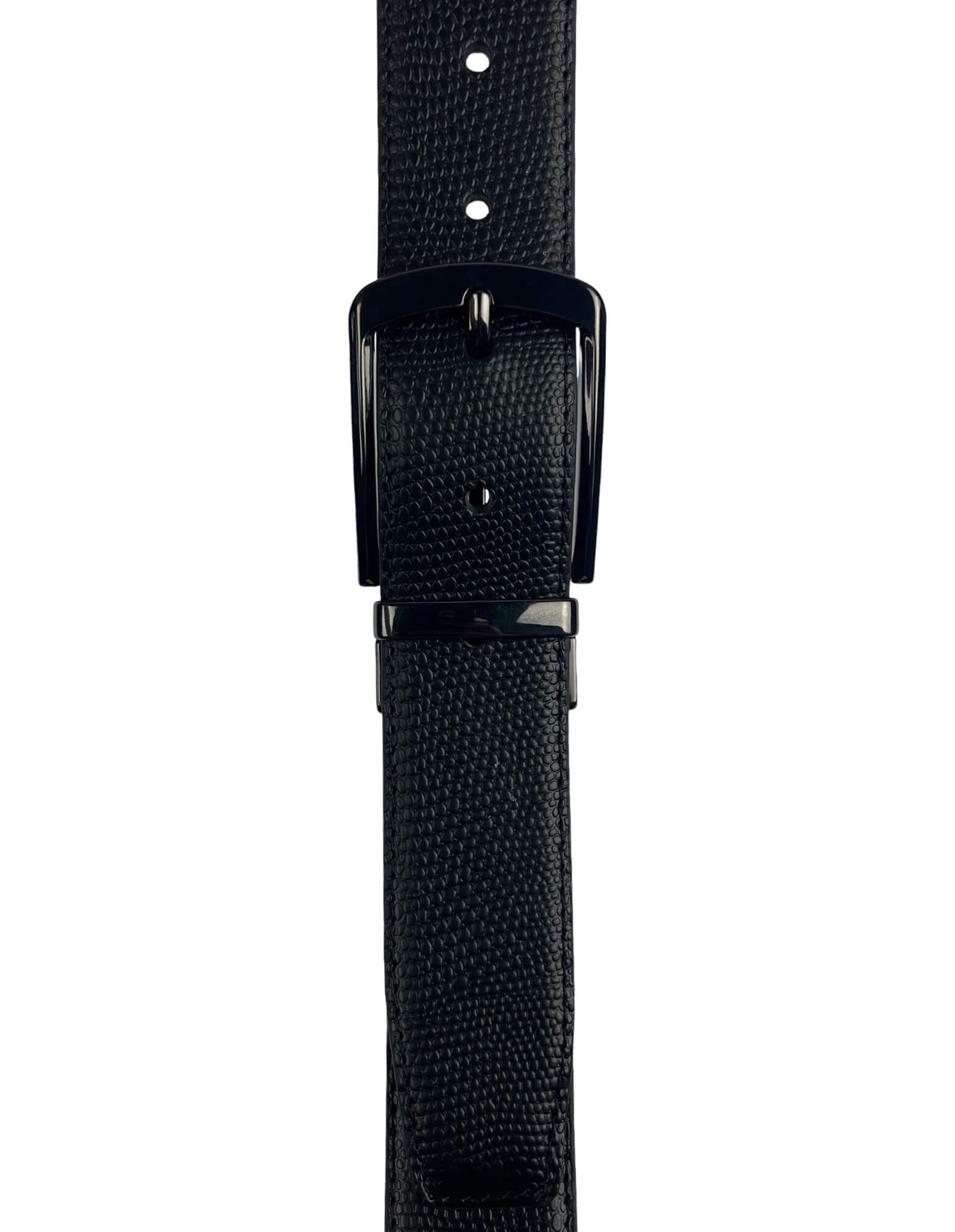 DÉCLIC Reversible Lizard Style Leather Belt - Black/Brown