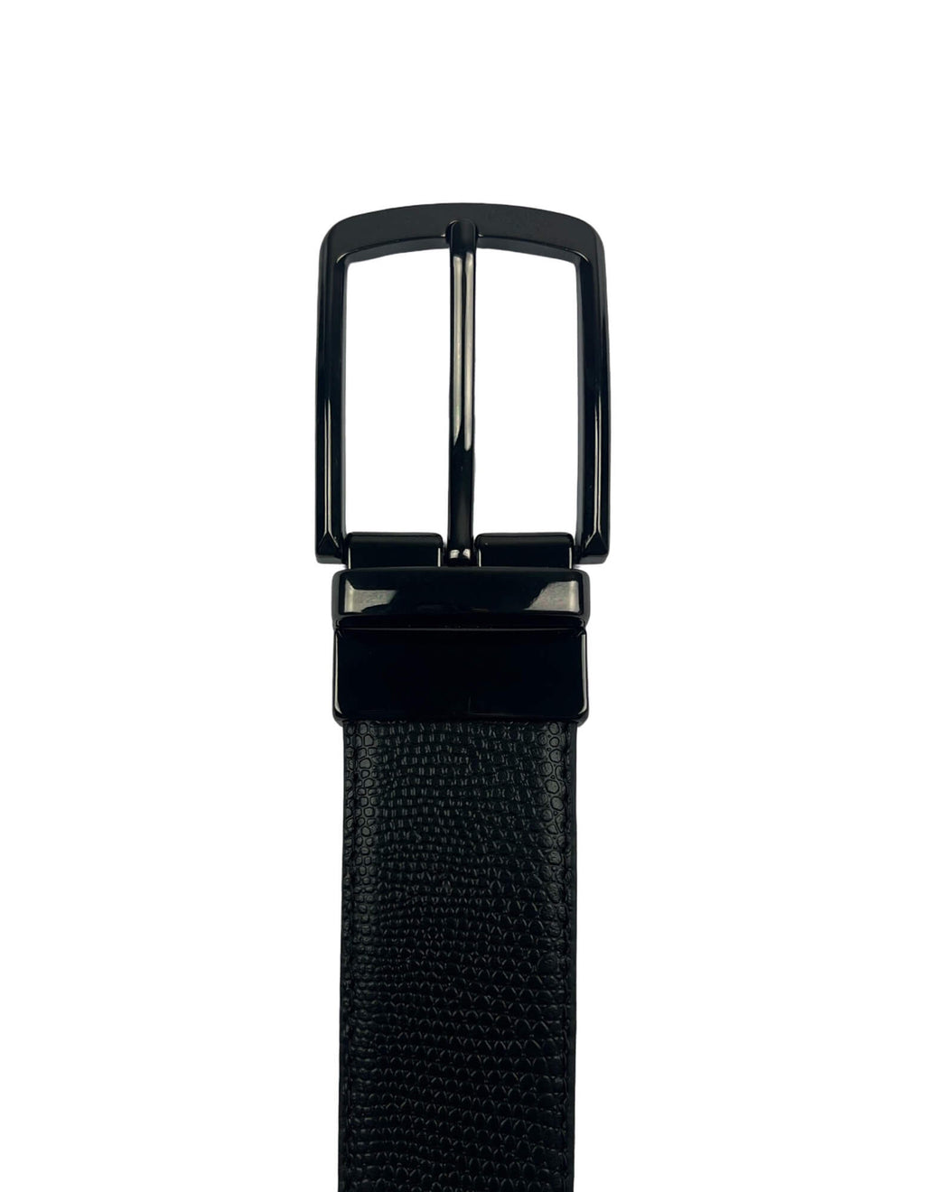 DÉCLIC Reversible Lizard Style Leather Belt - Black/Brown