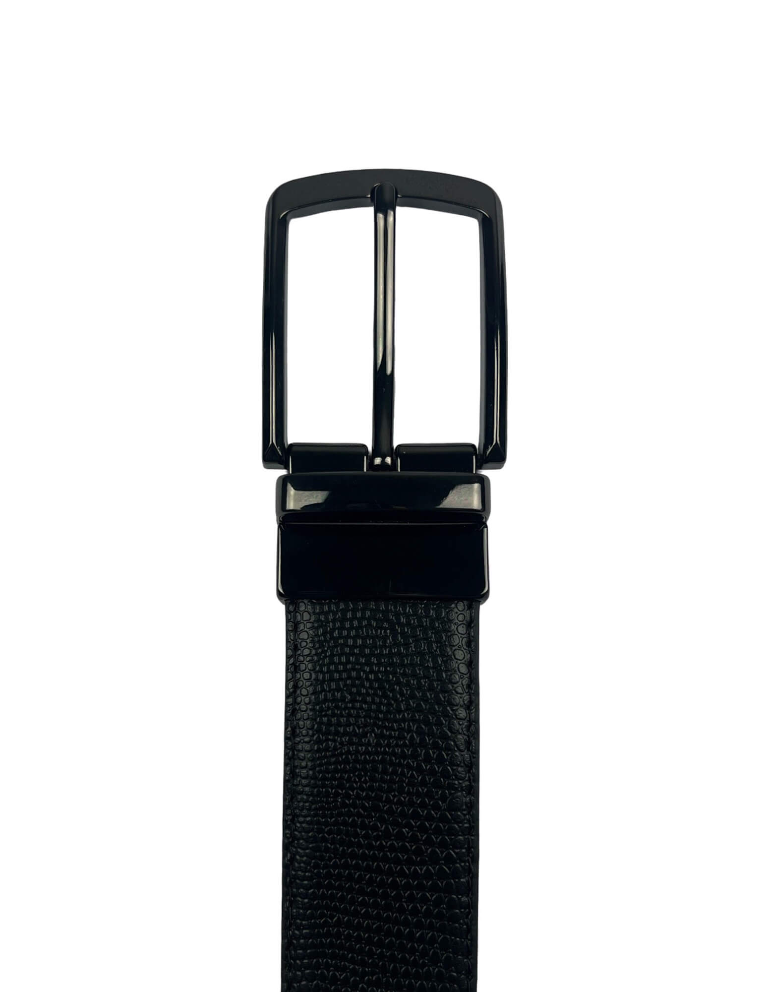 DÉCLIC Reversible Lizard Style Leather Belt - Black/Brown