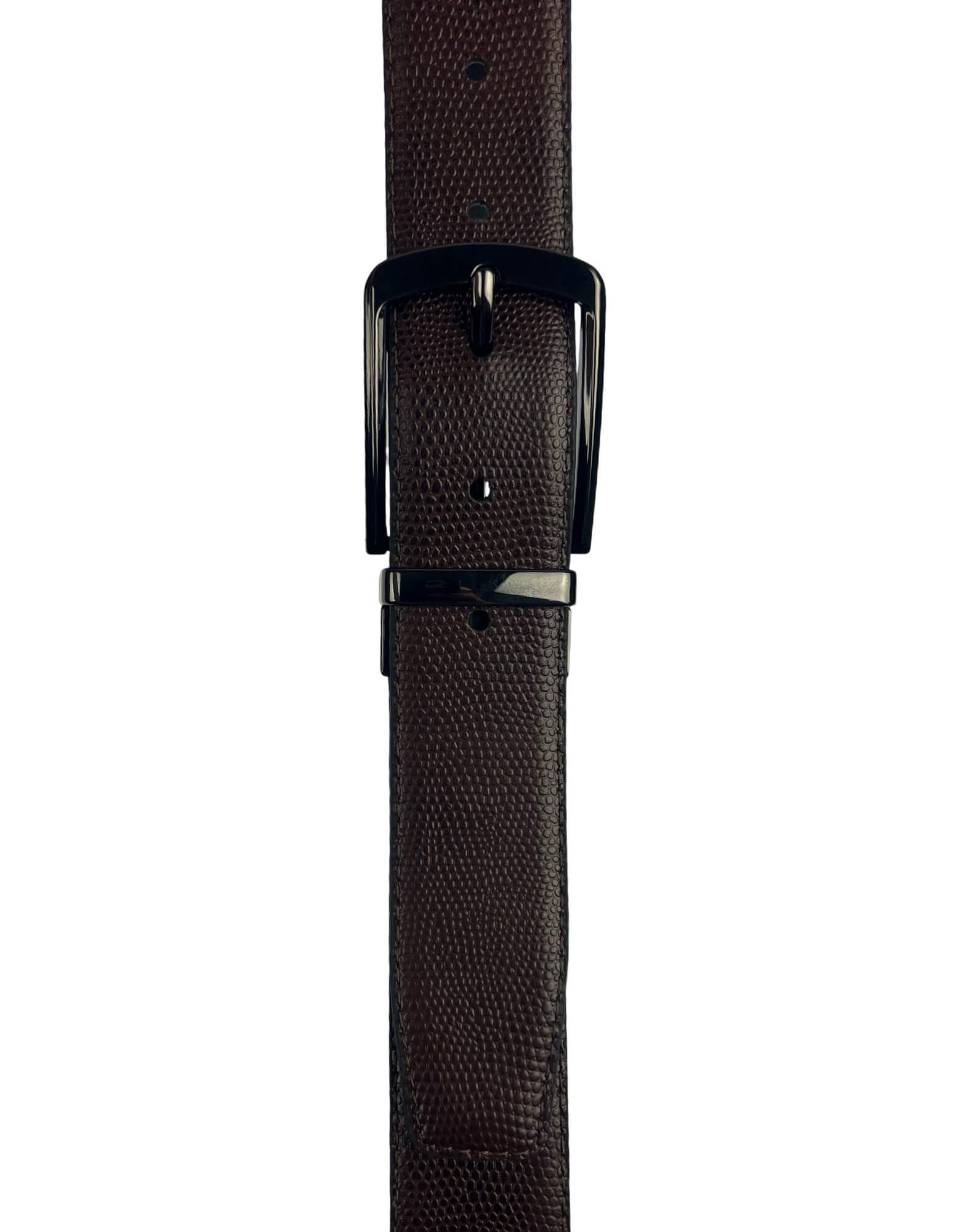 DÉCLIC Reversible Lizard Style Leather Belt - Black/Brown