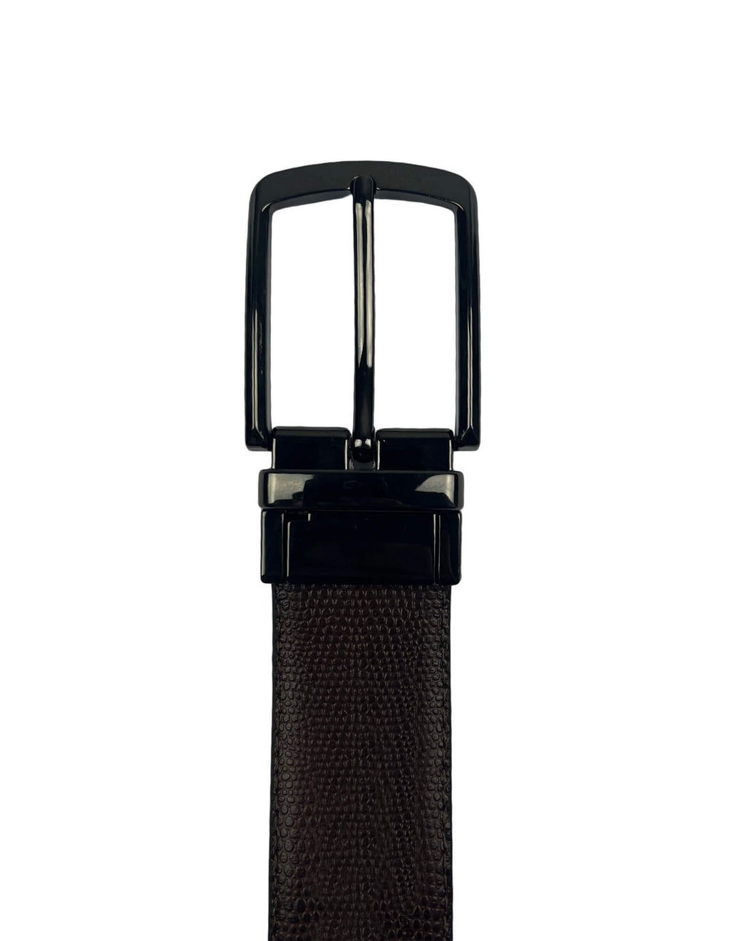 DÉCLIC Reversible Lizard Style Leather Belt - Black/Brown