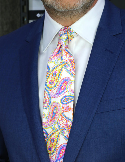 CANTINI Lecco Paisley Tie - Blue