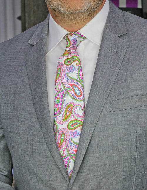 CANTINI Lecco Paisley Tie - Green