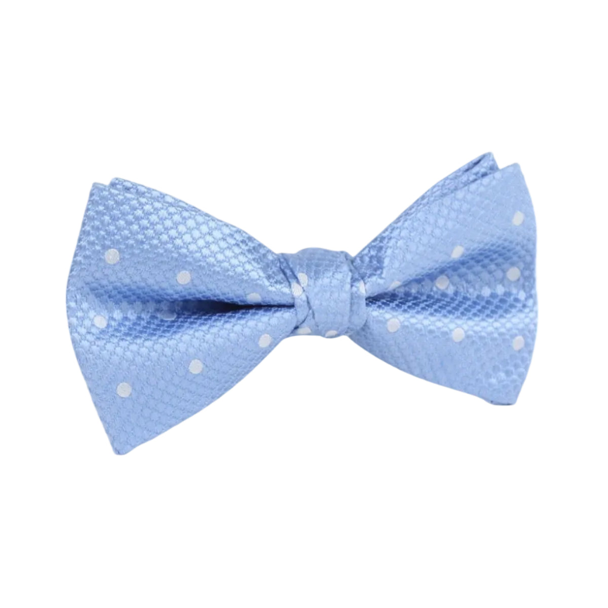 DÉCLIC Silk Polka Dot Single Dimple Bow - Sky