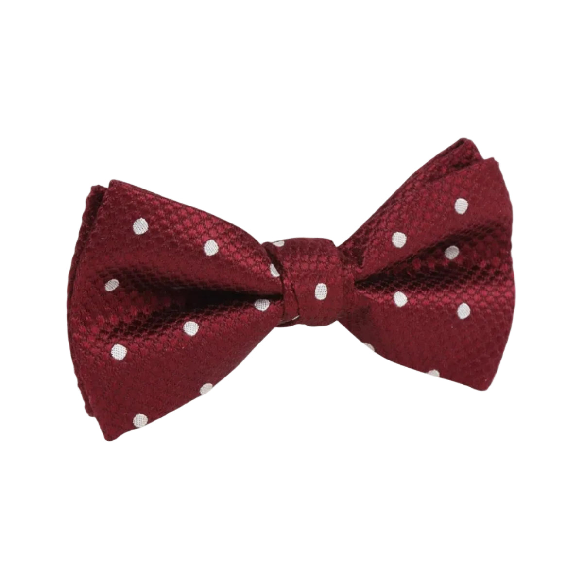 DÉCLIC Silk Polka Dot Single Dimple Bow - Wine