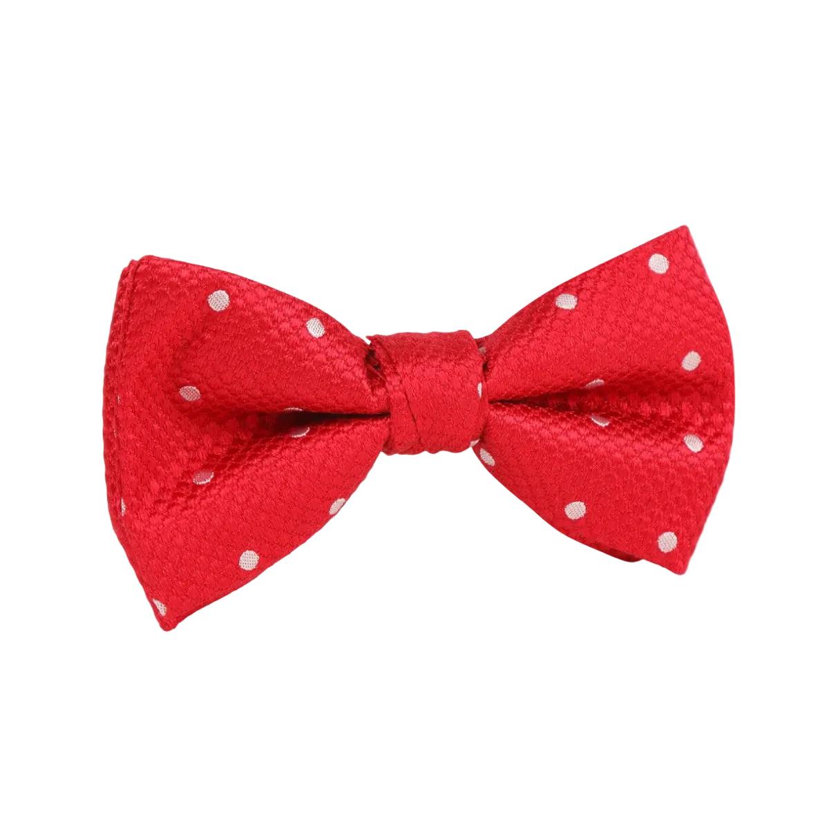DÉCLIC Silk Large Dot Single Dimple Bow - Red