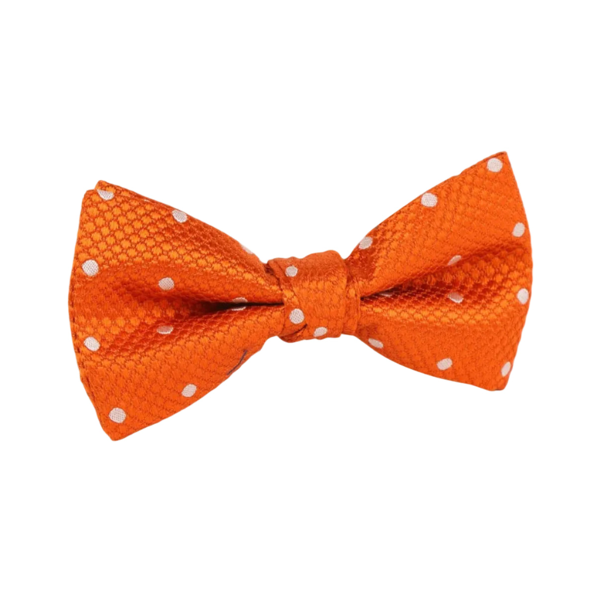 DÉCLIC Silk Polka Dot Single Dimple Bow - Orange