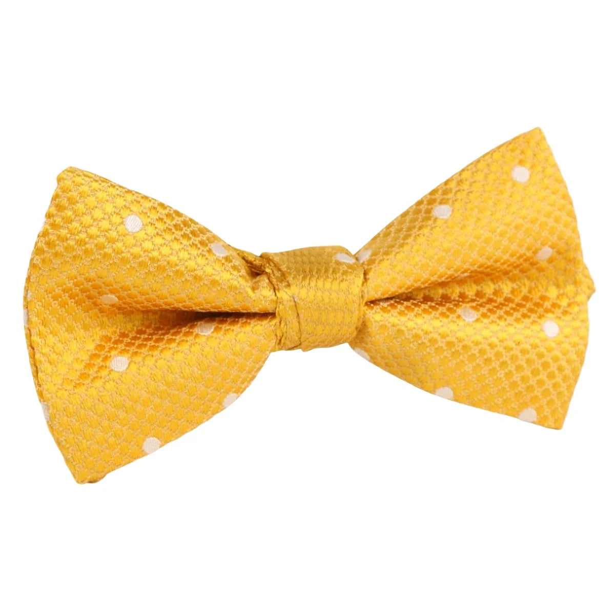 DÉCLIC Silk Polka Dot Single Dimple Bow - Yellow