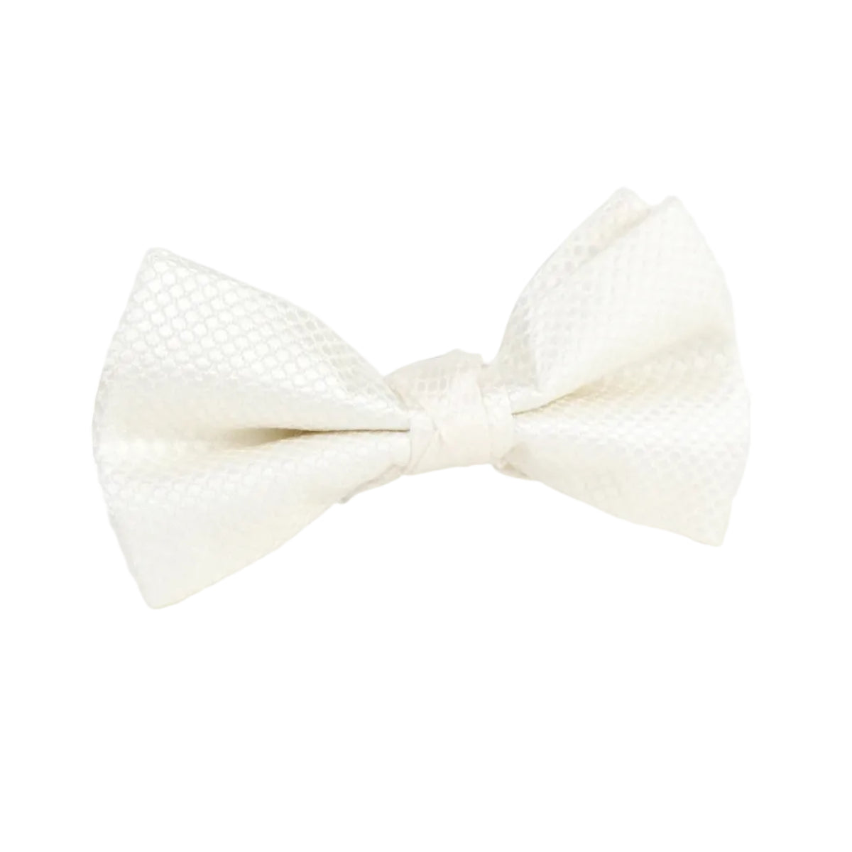 DÉCLIC Silk Textured Single Dimple Bow - Ivory