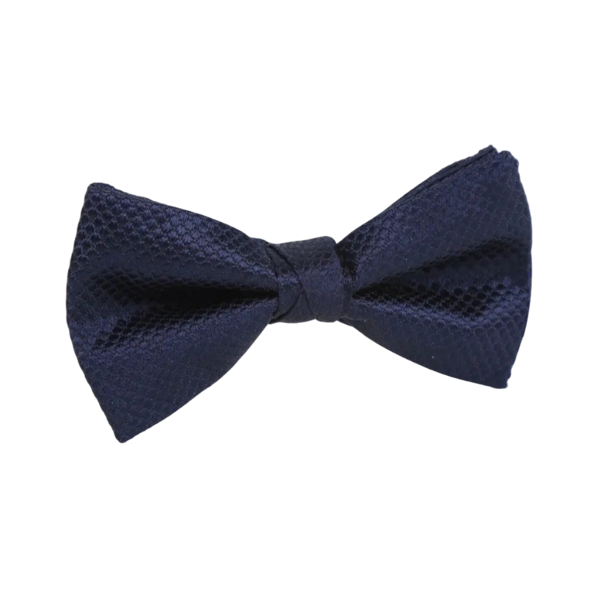 DÉCLIC Silk Textured Single Dimple Bow - Navy