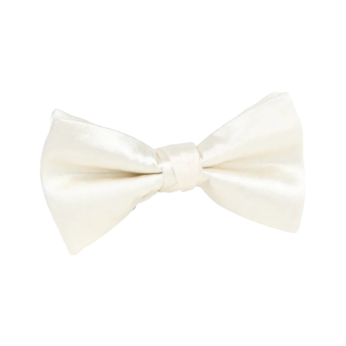 DÉCLIC Silk Satin Weave Single Dimple Bow - Ivory