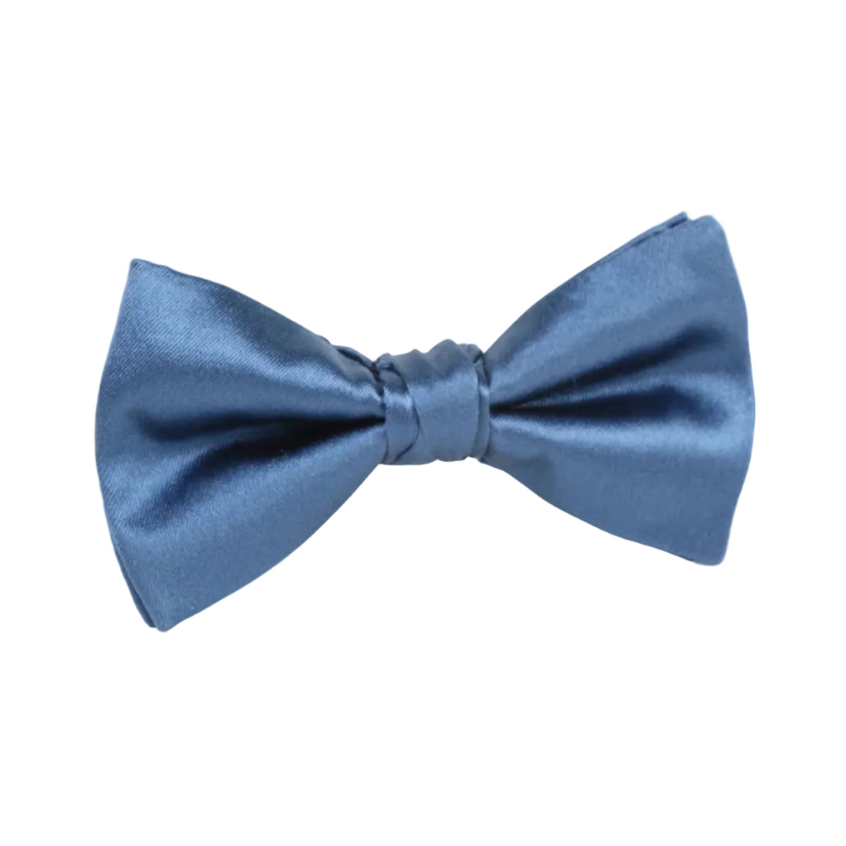 DÉCLIC Silk Satin Weave Single Dimple Bow - Steel Blue