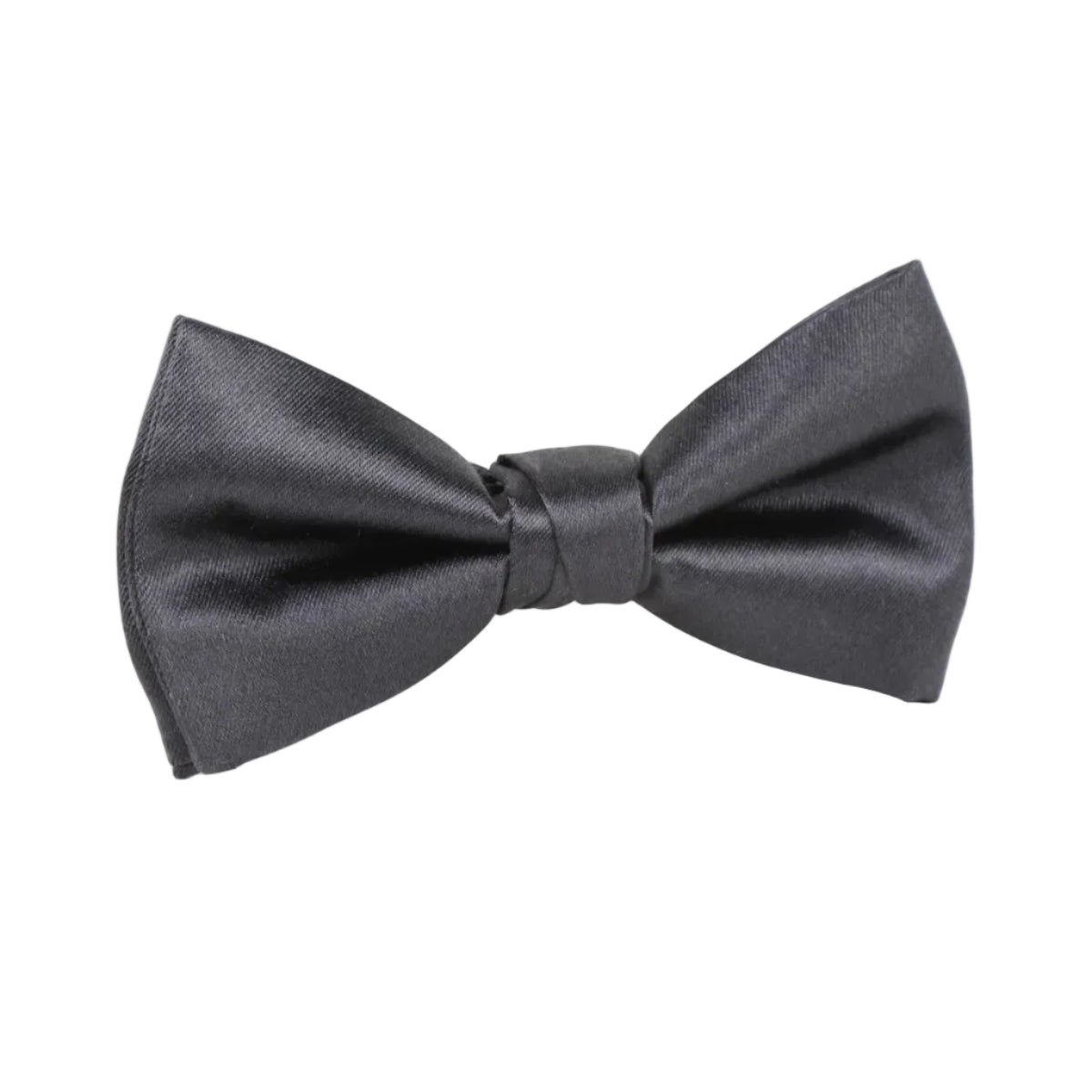 DÉCLIC Silk Satin Weave Single Dimple Bow - Charcoal