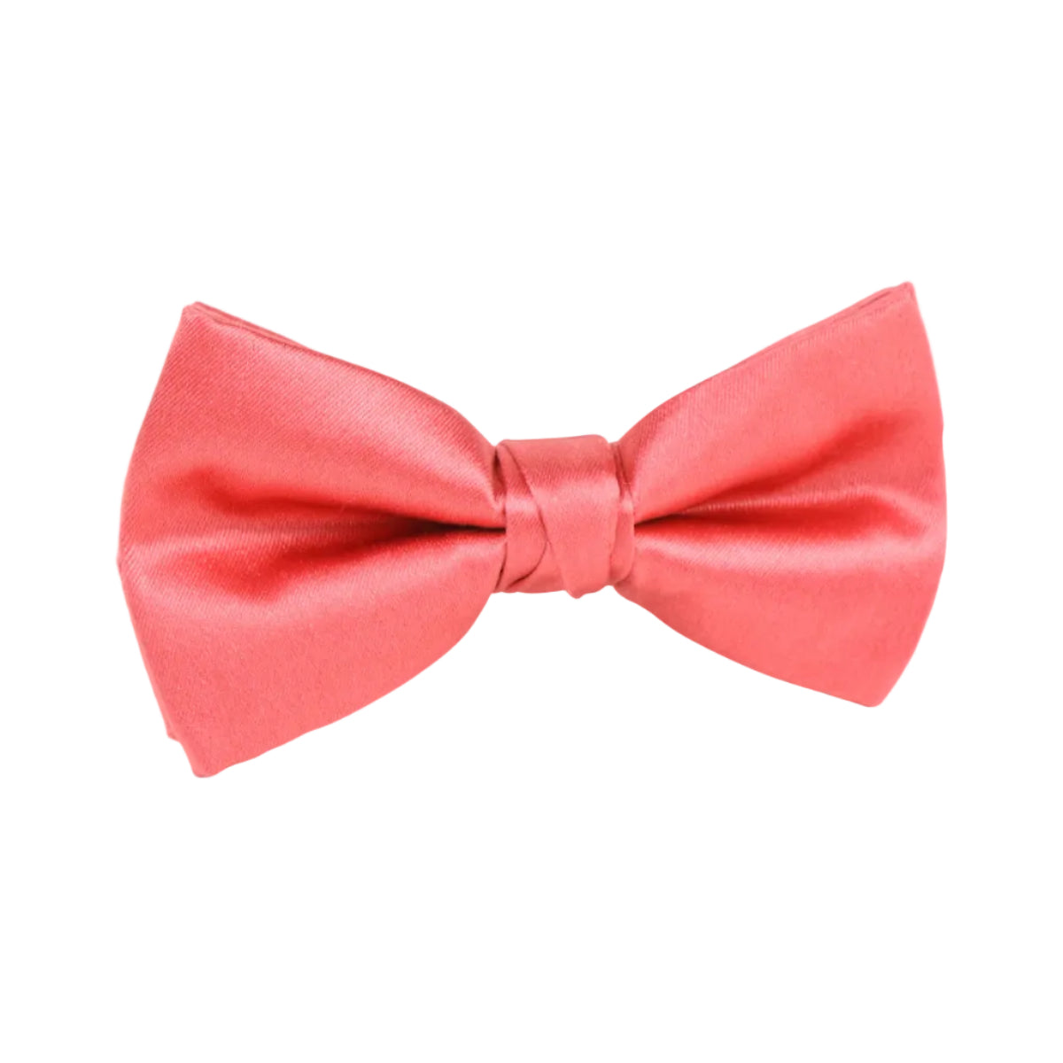 DÉCLIC Silk Satin Weave Single Dimple Bow - Coral