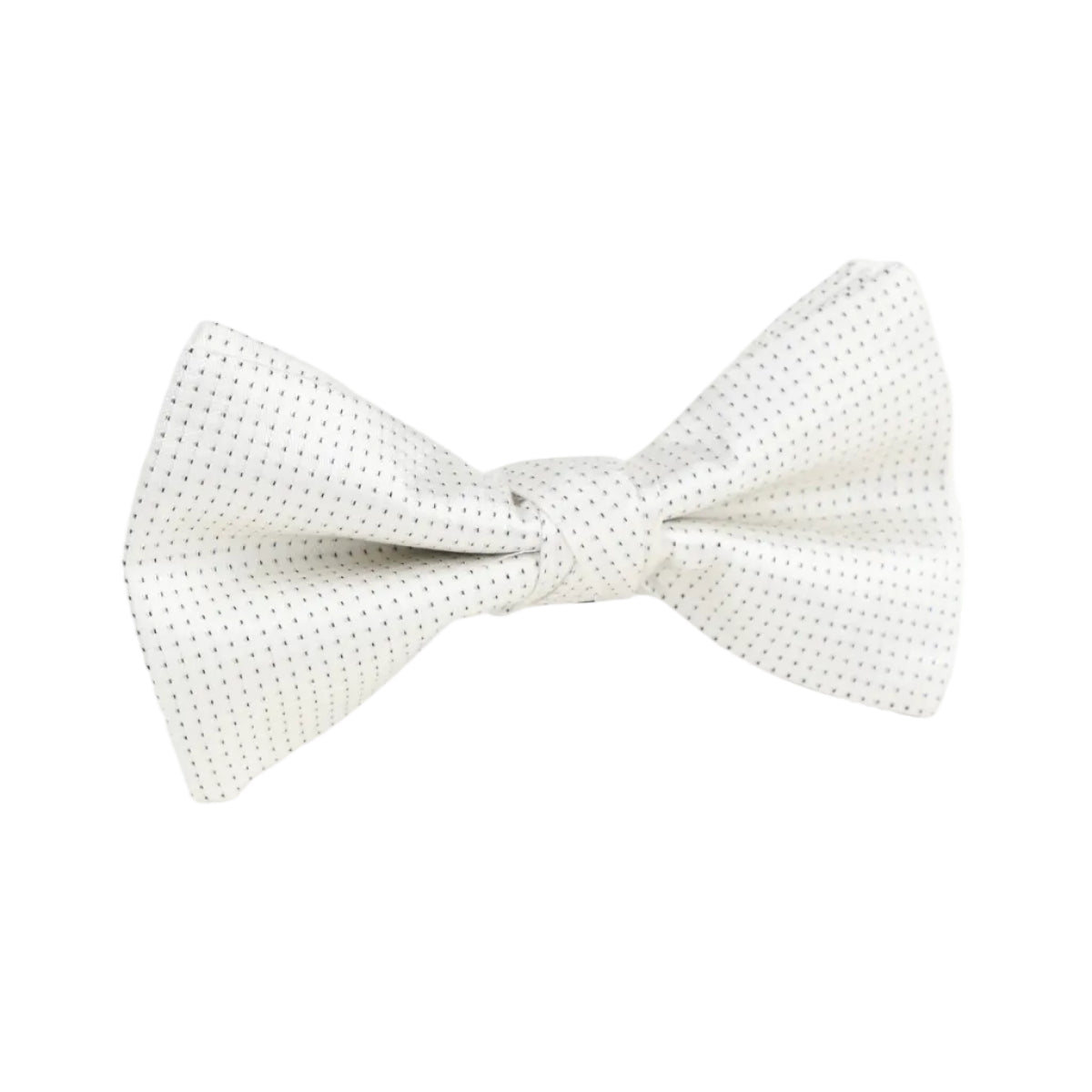 DÉCLIC Silk Microdot Single Dimple Bow - White