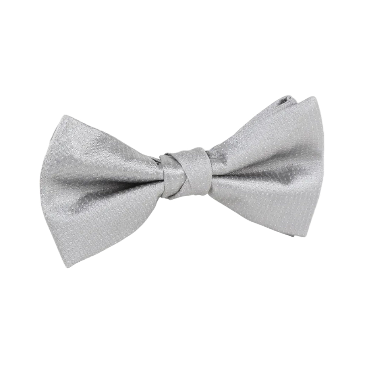 DÉCLIC Silk Microdot Single Dimple Bow - Silver