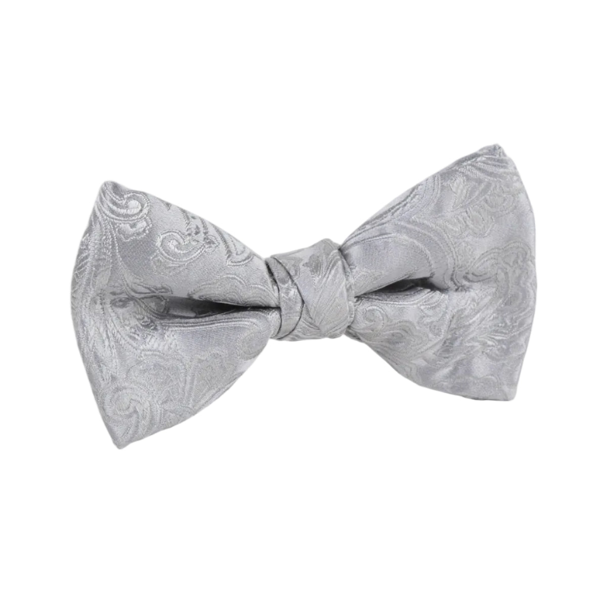 DÉCLIC Silk Paisley Single Dimple Bow - Silver