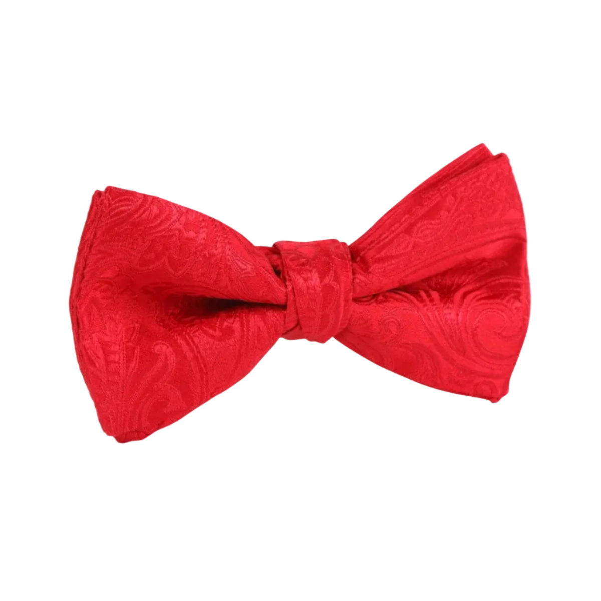 DÉCLIC Silk Paisley Single Dimple Bow - Red
