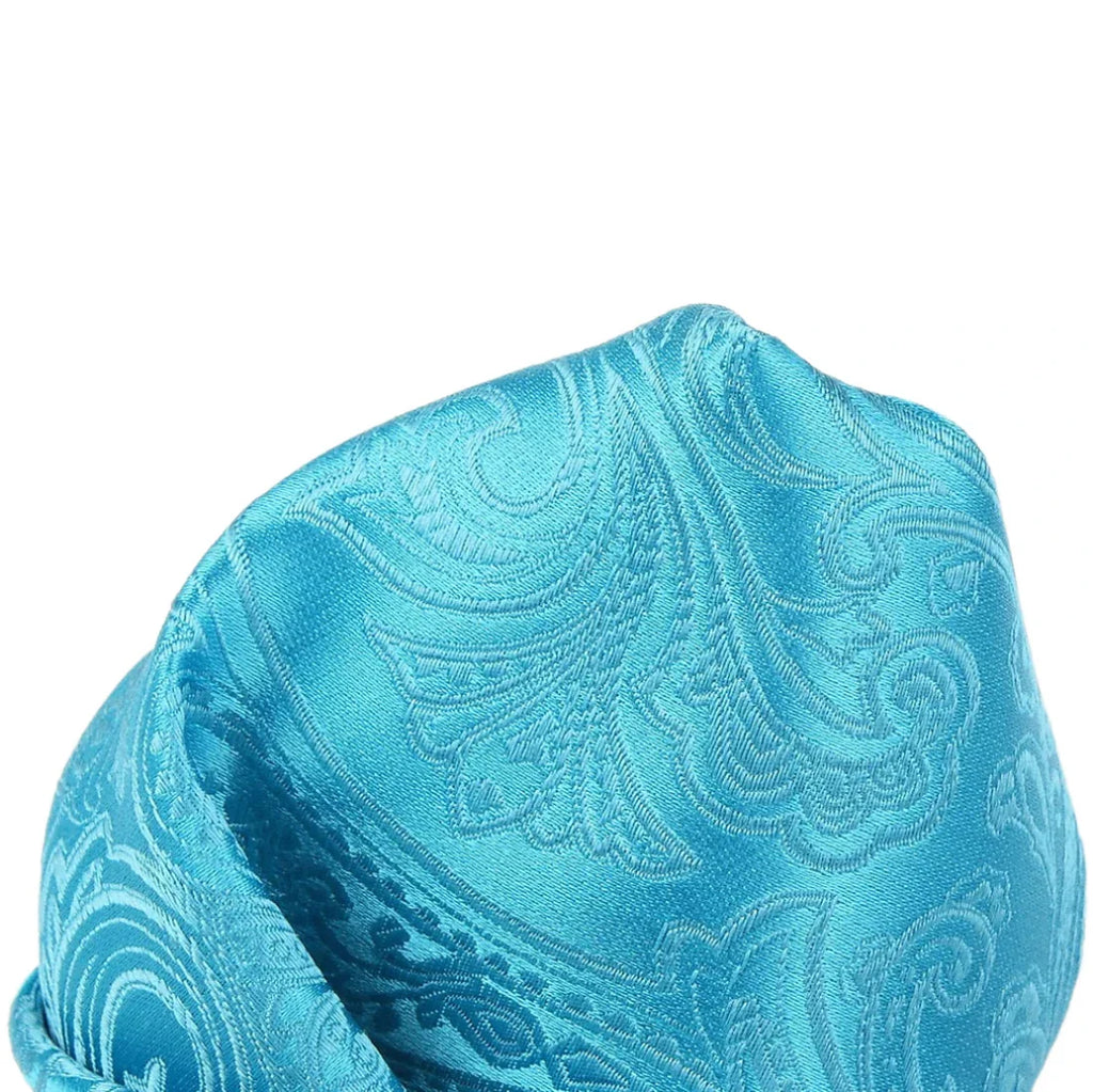 DÉCLIC Classic Paisley Hanky - Turquoise
