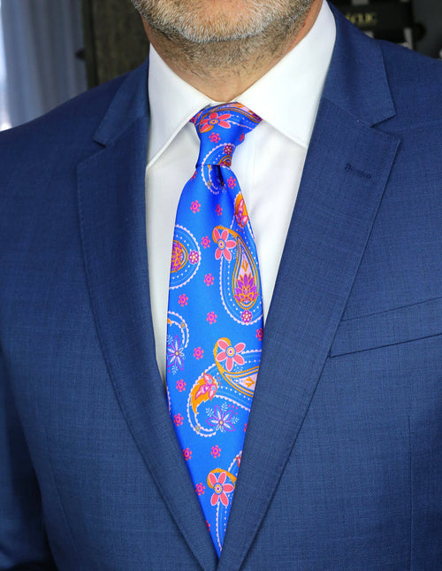 DÉCLIC Olney Paisley Tie - Royal