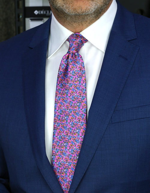 CANTINI Omero Floral Tie - Pink