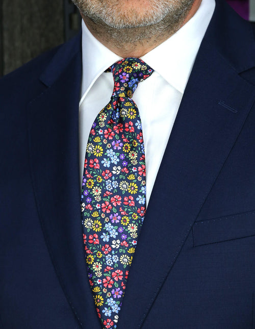 CANTINI Osvaldo Floral Tie - Navy