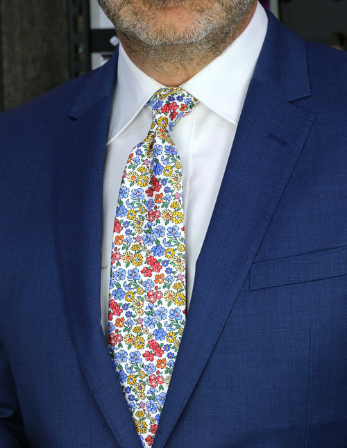 CANTINI Osvaldo Floral Tie - White